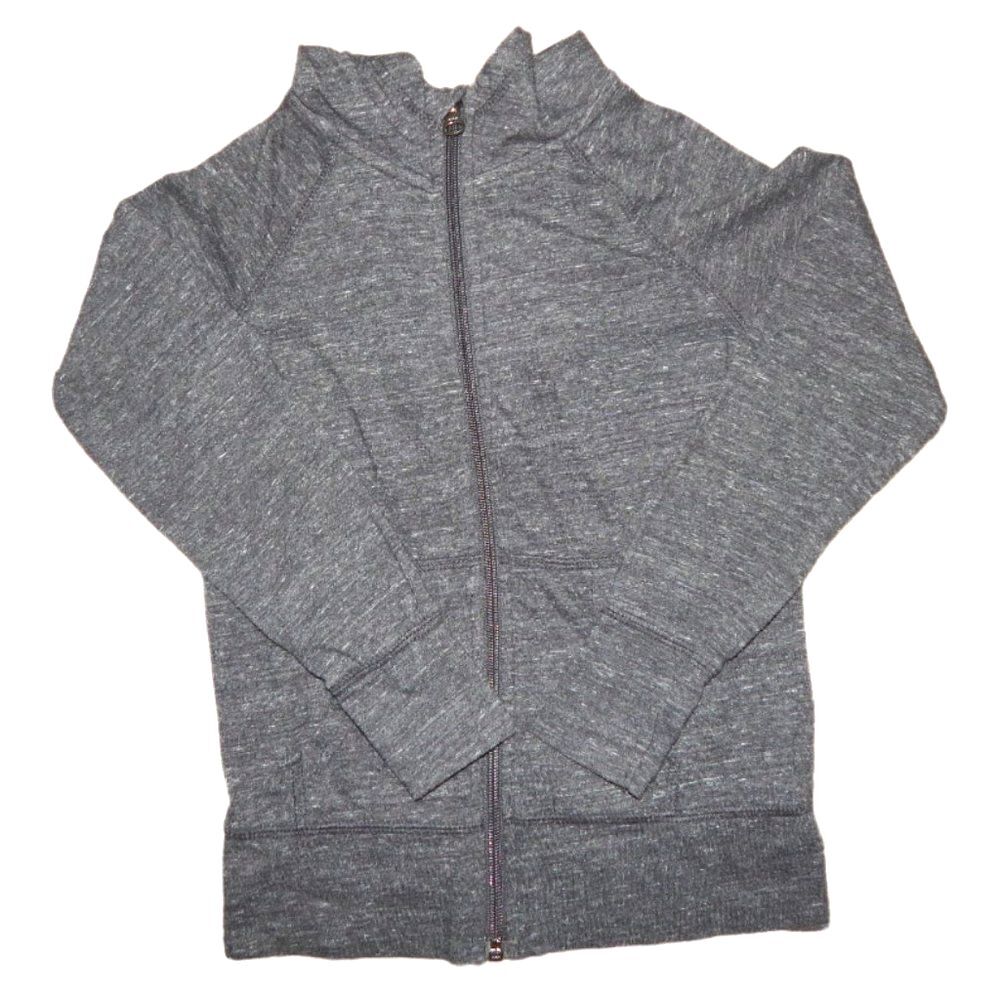 Danskin Now Hooded Full Zip Jacket Girls XS 4/5 Greystone Heather Gray
